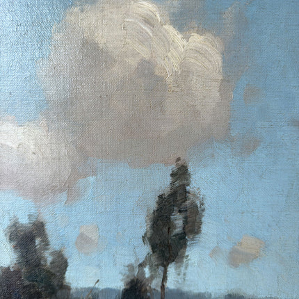 Vintage Oil Painting Landscape "River Fisherman" Original Haagse School Art Holland Art Shop
