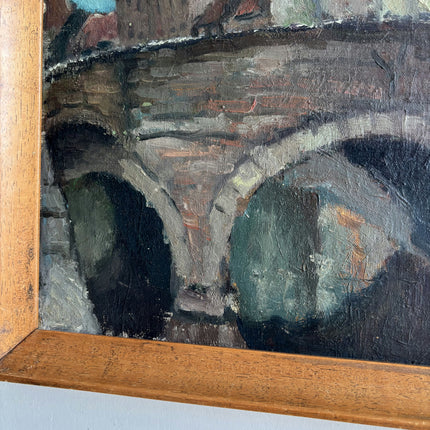 Original Cityscape Oil Painting "Wooden Frame" Detailed Small Art Holland Art Shop