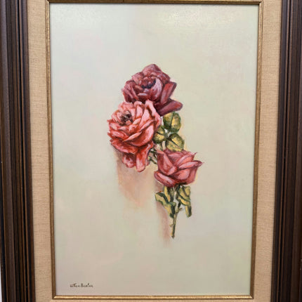 Traditional Floral Still Life Oil Painting "Pink Roses" Authentic Artwork Holland Art Shop