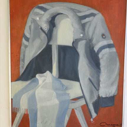 Vintage Still Life Oil Painting "Folded Jacket" Original Artwork Holland Art Shop