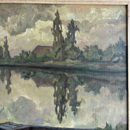 Timeless Landscape Oil Painting "Rowboat Stack" Refined Art Holland Art Shop