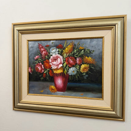 Detailed Floral Still Life Oil Painting "Flower Vase" Expressive Artwork Holland Art Shop