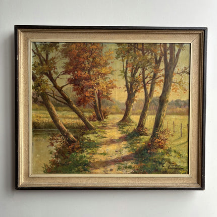 Original Landscape Oil Painting "Autumn Trees" Handcrafted Artwork Holland Art Shop