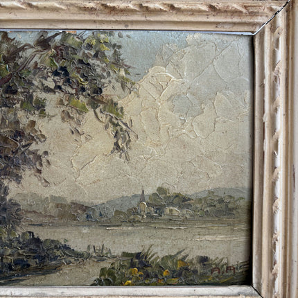 Handcrafted Landscape Oil Painting "Gilded Frame" Detailed Small Artwork Holland Art Shop