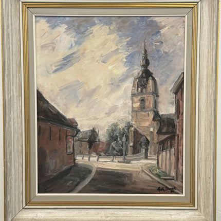 Detailed Cityscape Oil Painting "Church Tower" Timeless Large Art Holland Art Shop
