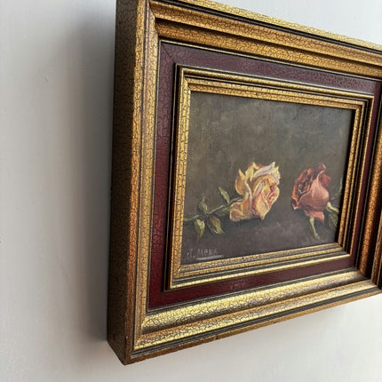 Classic Floral Still Life Oil Painting "Framed Roses" Handcrafted Artwork Holland Art Shop