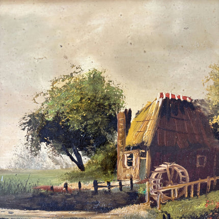 Vintage Landscape Oil Painting "Ornate Frame" Handcrafted Small Artwork Holland Art Shop