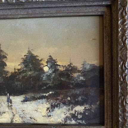Dutch Oil Painting Forest Landscape Moon lit Sky Classic Decoration Piece - HollandArtShop
