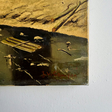 Vintage Scenery Oil Painting "Stone Tower" Detailed Art Holland Art Shop