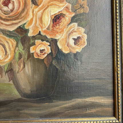 Expressive Floral Still Life Oil Painting "Yellow Roses" Elegant Small Artwork Holland Art Shop