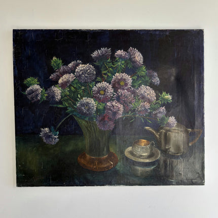 Classic Floral Still Life Oil Painting "Aster Bouquet" Timeless Artwork Holland Art Shop