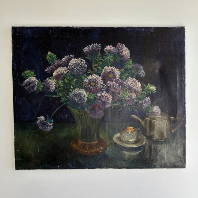 Classic Floral Still Life Oil Painting "Aster Bouquet" Timeless Artwork Holland Art Shop