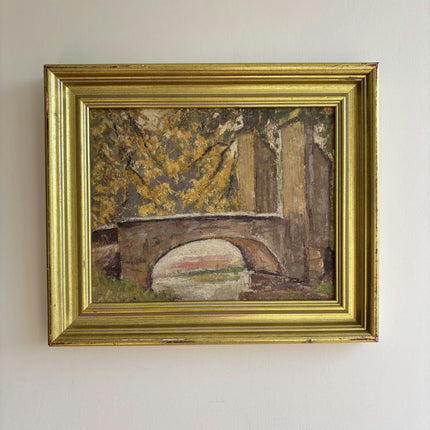 Vintage Landscape Oil Painting "Golden Frame" Detailed Belgique Art Holland Art Shop