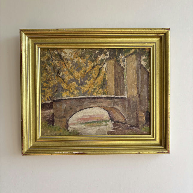 Vintage Landscape Oil Painting "Golden Frame" Detailed Belgique Art Holland Art Shop