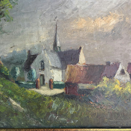 Detailed Landscape Oil Painting "Country Church" Authentic Art Holland Art Shop