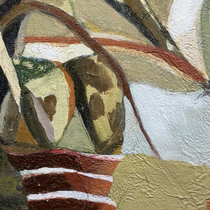 Authentic Abstract  Oil Painting "Striped Figure" Traditional Artwork Holland Art Shop