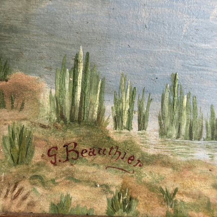 Traditional Landscape Oil Painting "River Scene" Original French Artwork Holland Art Shop