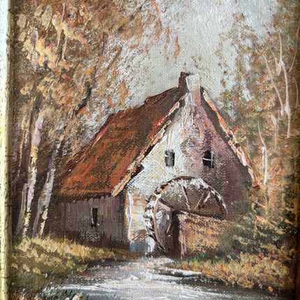 Detailed Landscape Oil Painting "Thatched Cottage" Elegant Small Artwork Holland Art Shop