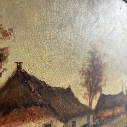 Expressive Landscape Oil Painting "Thatched Cottage" Handcrafted Artwork Holland Art Shop