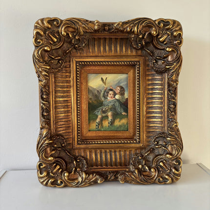 Marvelous Oil Painting Portrait "Childhood Playtime" Antique Medium Artwork Holland Art Shop
