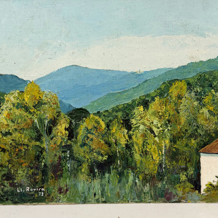 Expressive Landscape Oil Painting "Green Hills" Original Small Art Holland Art Shop