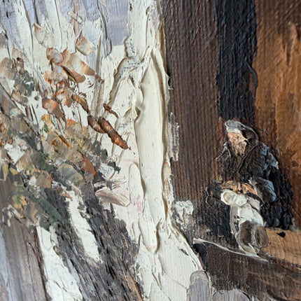 Detailed Figurative Oil Painting "White Cottage" Authentic Art Holland Art Shop