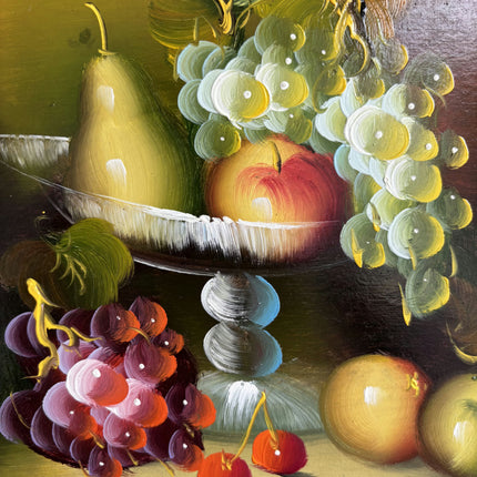 Refined Still Life Oil Painting "Fruit Bowl" Rustic Small Artwork Holland Art Shop