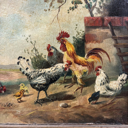 Rustic Animals Oil Painting "Rooster Group" Classic Bogdan Kaudetzky Holland Art Shop