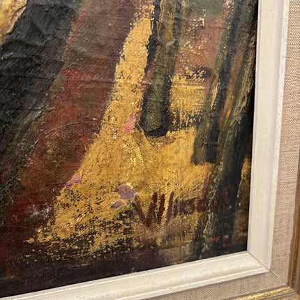 19th Century Antique Cityscape Oil Painting "Wooden Frame" Artwork Holland Art Shop