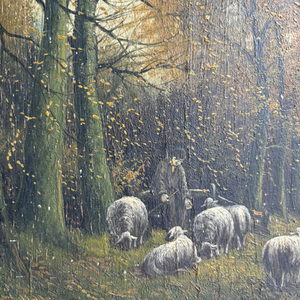Vintage Animals Oil Painting "Grazing Sheep" Elegant Artwork Holland Art Shop