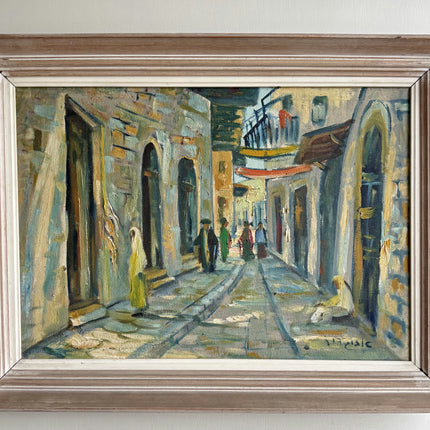 Authentic Cityscape Oil Painting "Narrow Street" Expressive Artwork Holland Art Shop