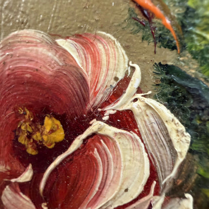 Rustic Floral Still Life Oil Painting "Flower Bouquet" Elegant Small Art Holland Art Shop