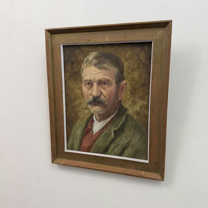 Authentic Portrait Oil Painting "Painted Frame" Expressive Small Art Holland Art Shop