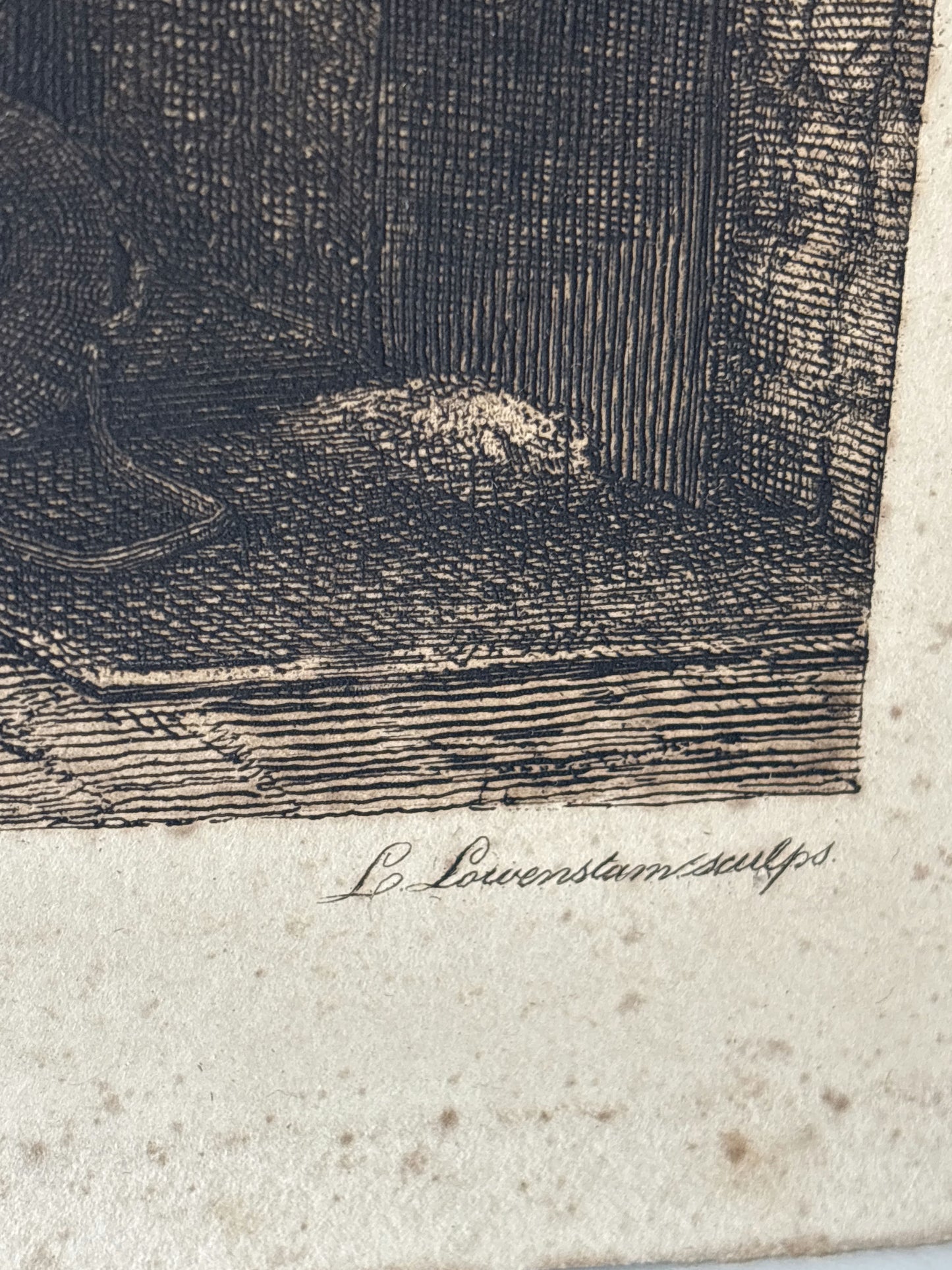 Vintage Interior Etching "Weeping Widow" Traditional Small Artwork