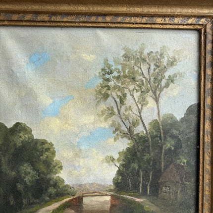 Authentic Landscape Oil Painting "Canal Bridge" Classic Artwork Holland Art Shop