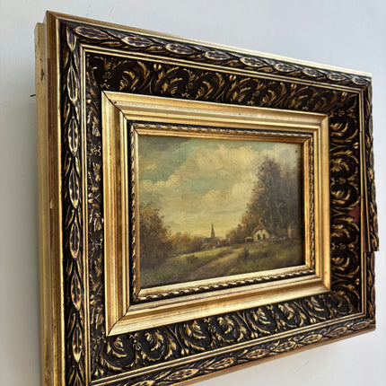 Classic Landscape Oil Painting "Ornate Frame" Rustic Small Art Holland Art Shop