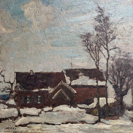 Detailed Cityscape Oil Painting "Snowy Village" Classic Art Holland Art Shop