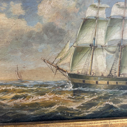 Classic Seascape Oil Painting "Green Sails" Detailed French Artwork Holland Art Shop
