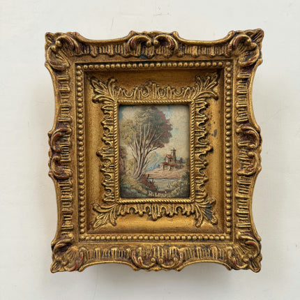Expressive Landscape Oil Painting "Gilded Frame" Traditional Small Art Holland Art Shop