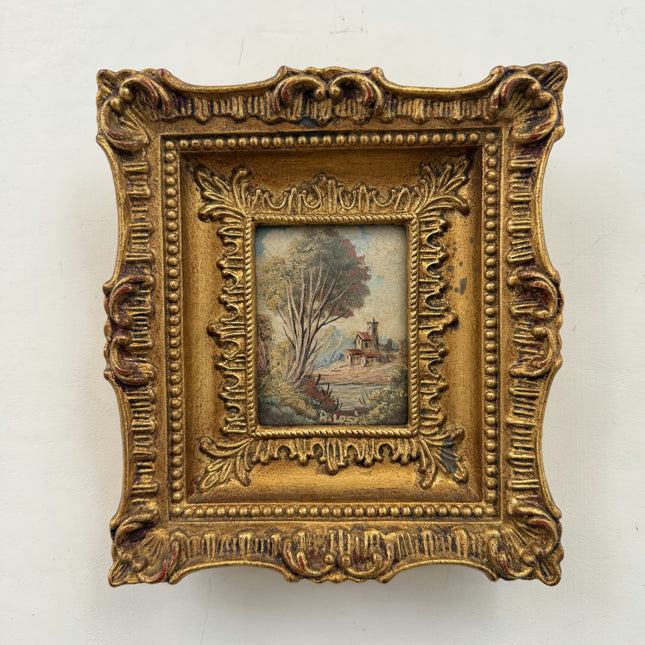 Expressive Landscape Oil Painting "Gilded Frame" Traditional Small Art Holland Art Shop