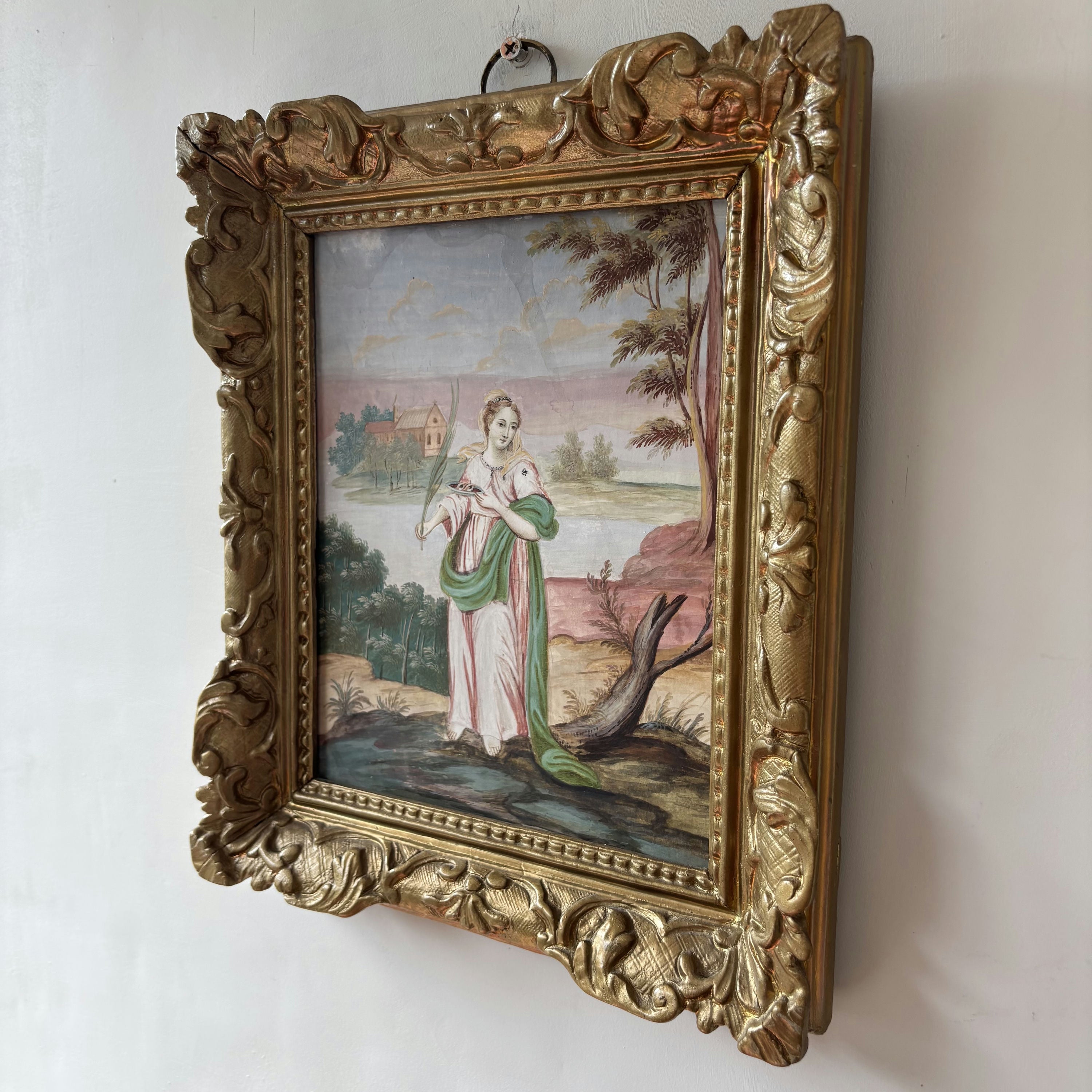 Antique Portrait Egg Tempera 