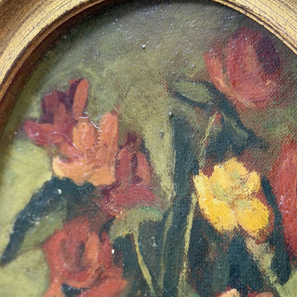 Elegant Floral Still Life Oil Painting "Flower Bouquet" Vintage Small Art Holland Art Shop
