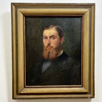 19th Century Antique Portrait Oil Painting "Bearded Man" Large Art Holland Art Shop