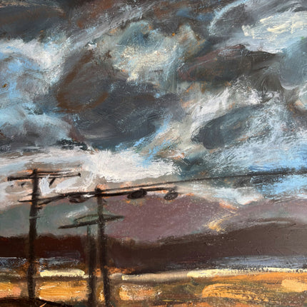 Detailed Landscape Oil Painting "Telephone Poles" Traditional Art Holland Art Shop