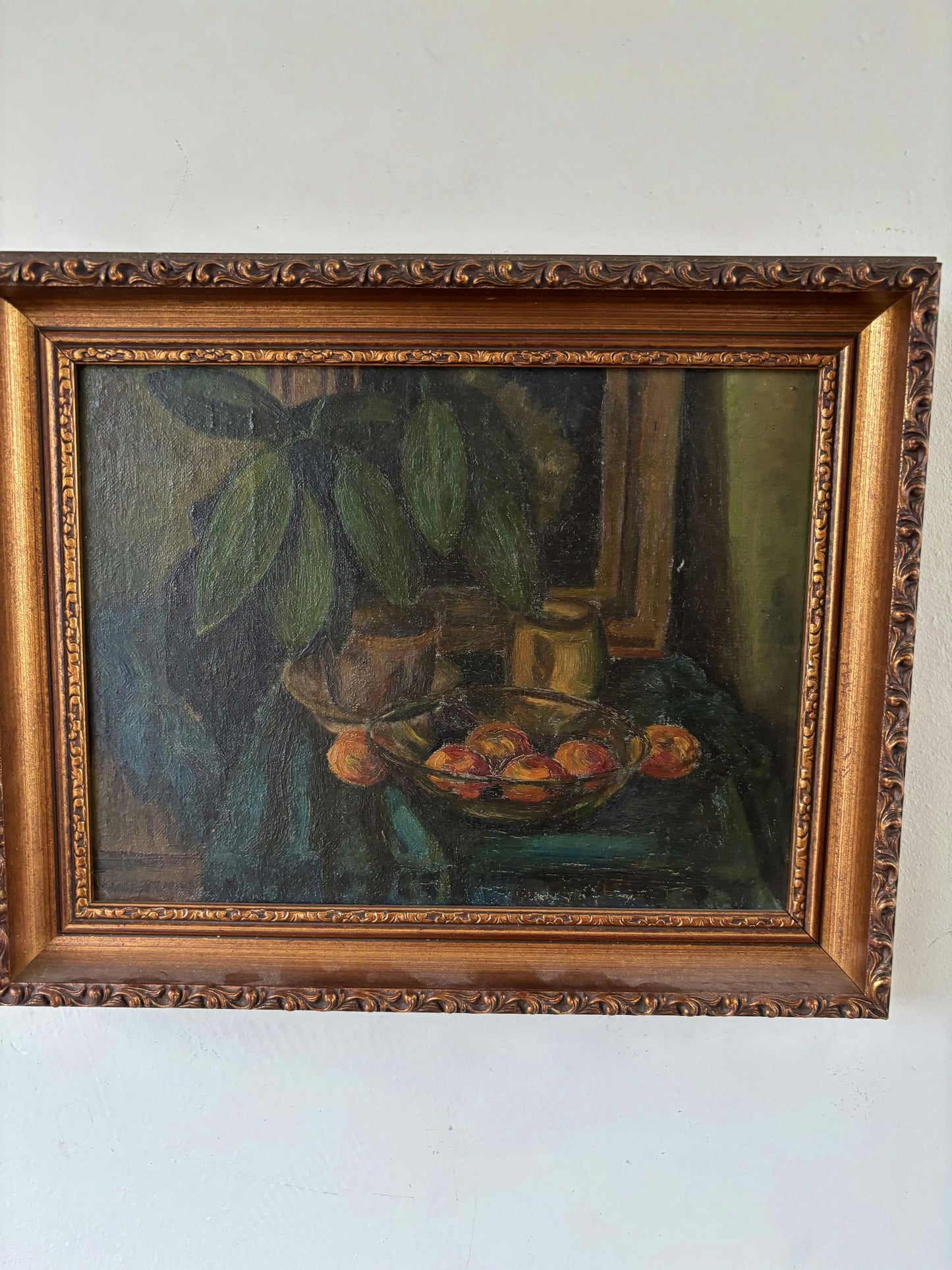 Striking Oil Painting Still Life "Fruit Bowl" Remarkable Small Art