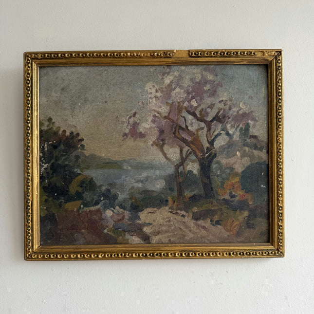 Classic Landscape Oil Painting "Golden Frame" Rustic Small Artwork Holland Art Shop