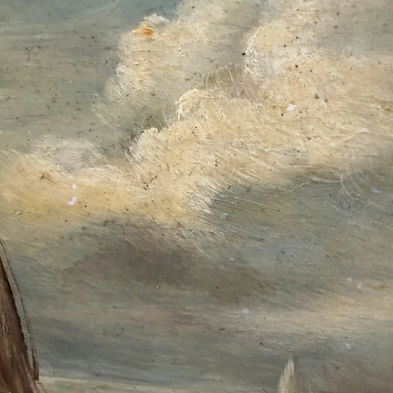 Expressive Seascape Oil Painting "Fishing Boat" Classic Small Artwork Holland Art Shop