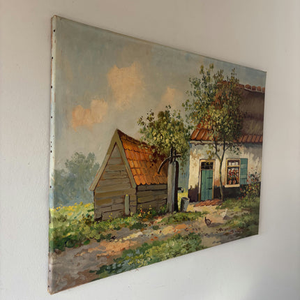 Remarkable Oil Painting Landscape "Charming Homestead" Marvelous Medium Artwork Holland Art Shop