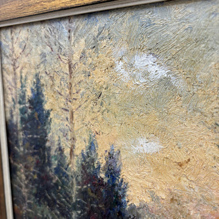 Elegant Landscape Oil Painting "Sunlit Trees" Vintage Art Holland Art Shop
