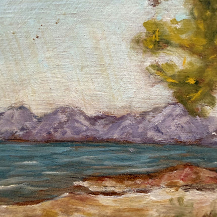 Authentic Seascape Oil Painting "Coastal Trees" Timeless Small Artwork Holland Art Shop
